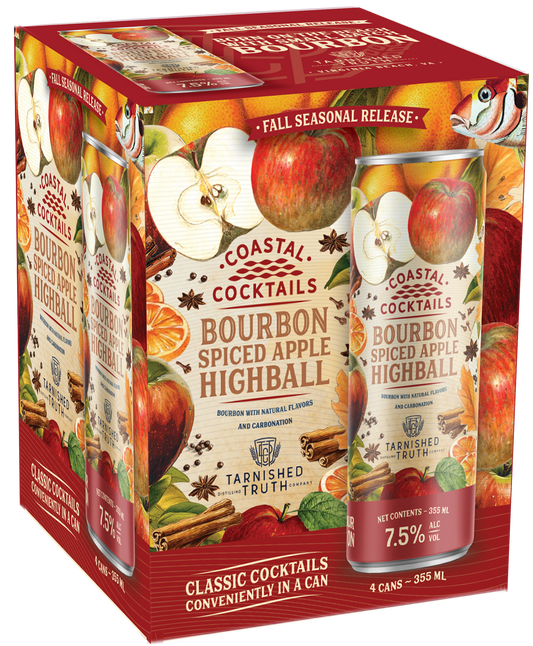 Coastal Cocktails Spiced Apple Bourbon Highball 4-pack